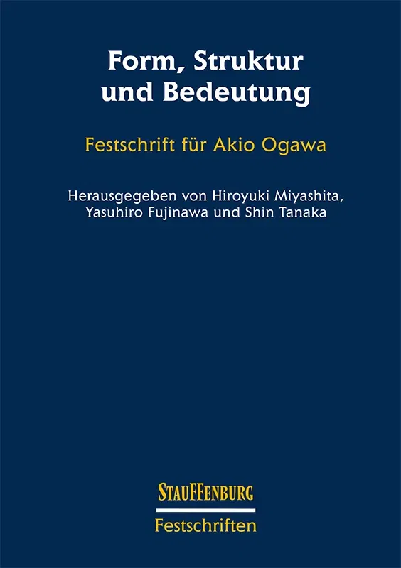 Form, Struktur und Bedeutung-  Hiroyuki Miyashita (Herausgeber), Yasuhiro Fujinawa (Herausgeber), Shin Tanaka (Herausgeber) - Bild 1