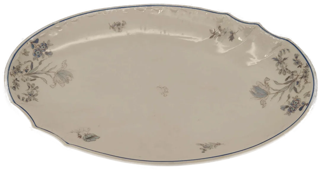 Servierplatte oval, sehr alt, Pirkenhammer, shabby chic - Bild 4