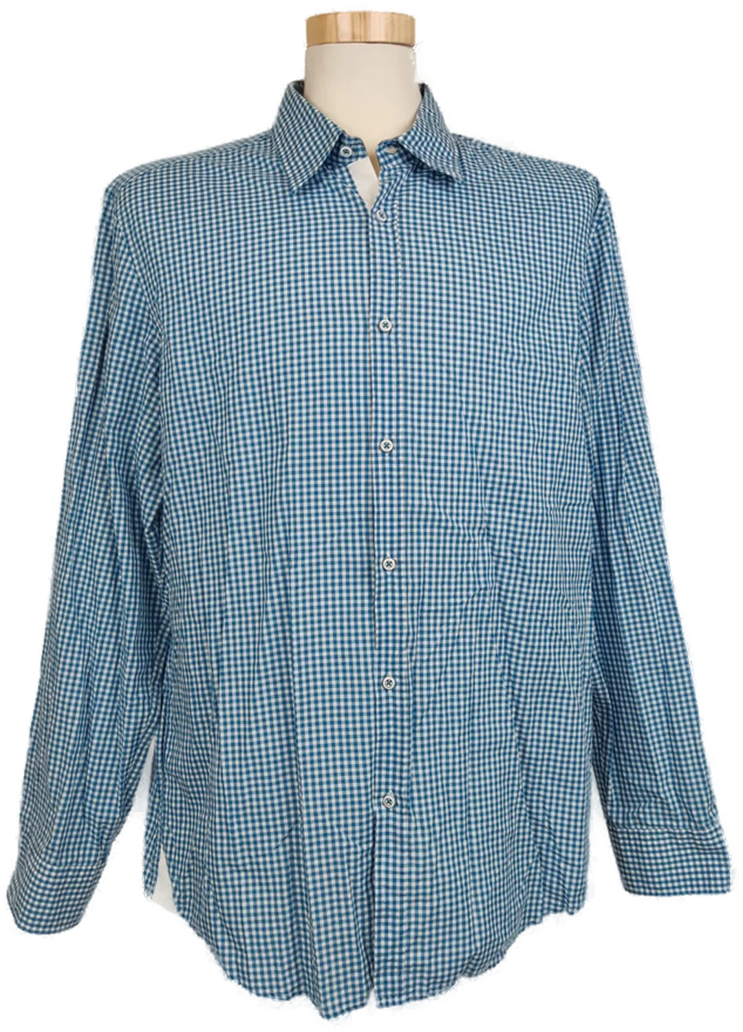 Hugo Boss Herren Hemd blau/weiß kariert Gr. XL - Bild 1