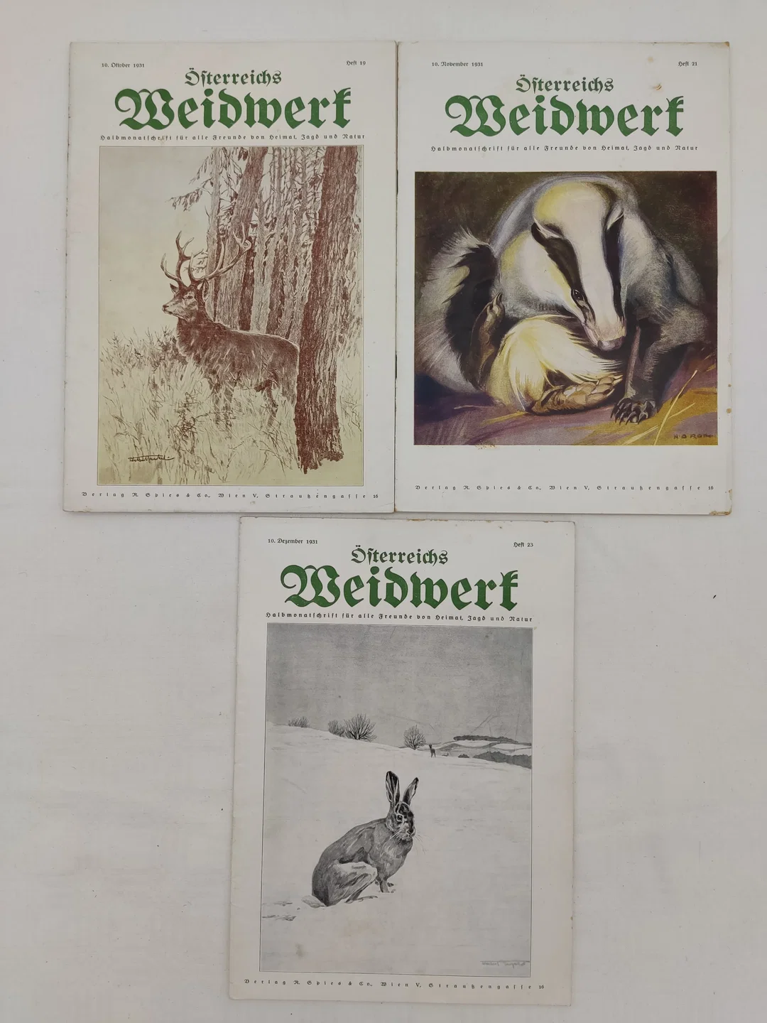 Österreichs Weidwerk - 11 Hefte - Jagdmagazin 1931 – Bild 3