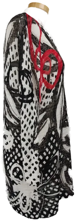 Gerry Weber Damen Pullover schwarz, weiß, rot gemustert/ L/ 40 - Bild 3