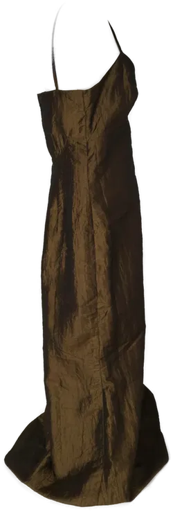 Abendkleid mit Stola -changierend braun/olive - Bild 3