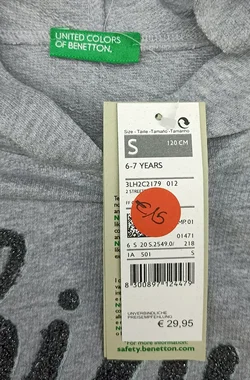 United Colors of Benetton Kinderpullover grau Gr. S - Bild 3