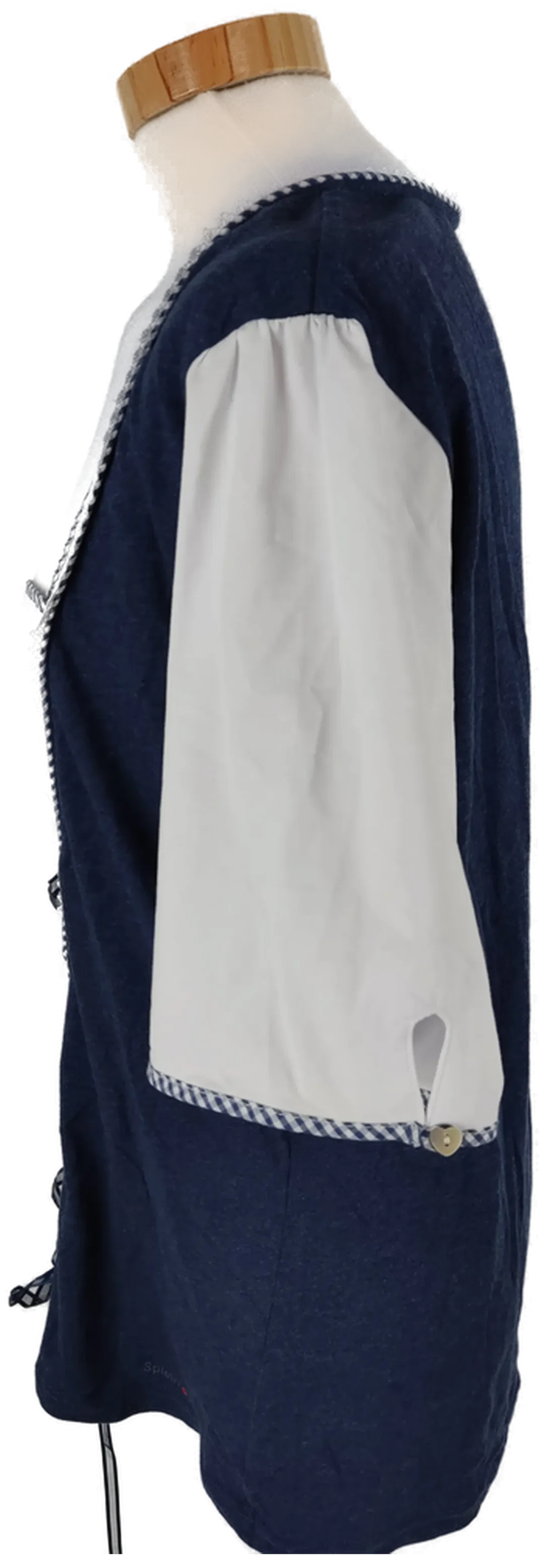 T-Shirt "Spieth & Wensky", kurzarm mit gewchwungenen Ausschnitt und Stickerei, blau/weiß, Größe XL – Bild 4