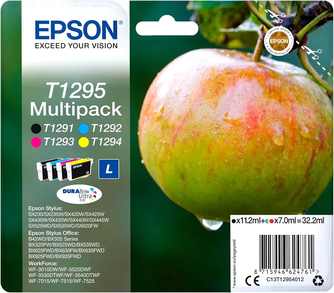Epson C13T12954022 Original Tintenpatronen Multipack T1295 – Schwarz, Cyan, Magenta, Gelb - Bild 1