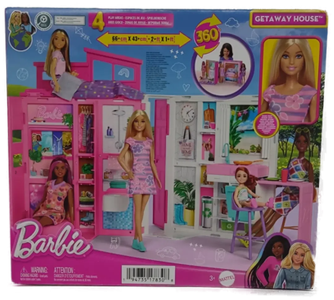 Barbie-Ferien-Puppenhaus Mit Barbie-Puppe, 4 Spielbereichen Und 11 Deko-Zubehörteilen von Mattel - Bild 4