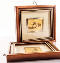 2 Kunst Miniatur Lithografien auf Goldfolie 960  – Vorschau 2