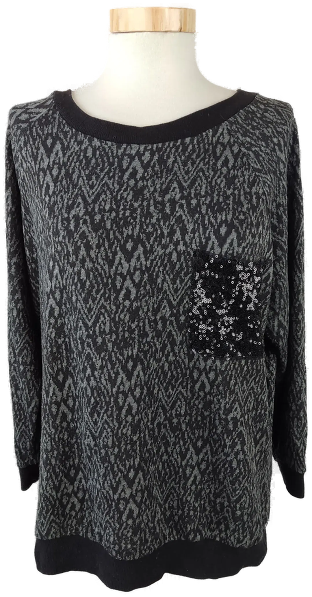 Blue Seven Damenpullover Brusttasche mit Pailetten - L - Bild 4