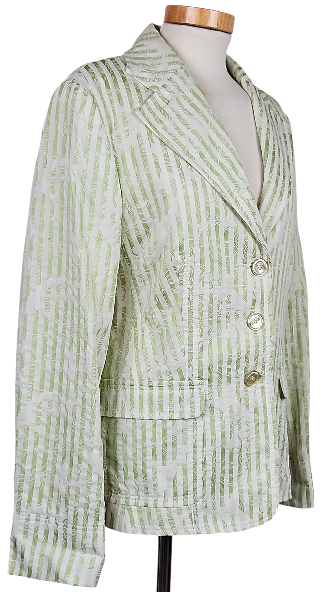 Delmod Vintage Damen Blazer, weiß/grün - Gr. XL  – Bild 2