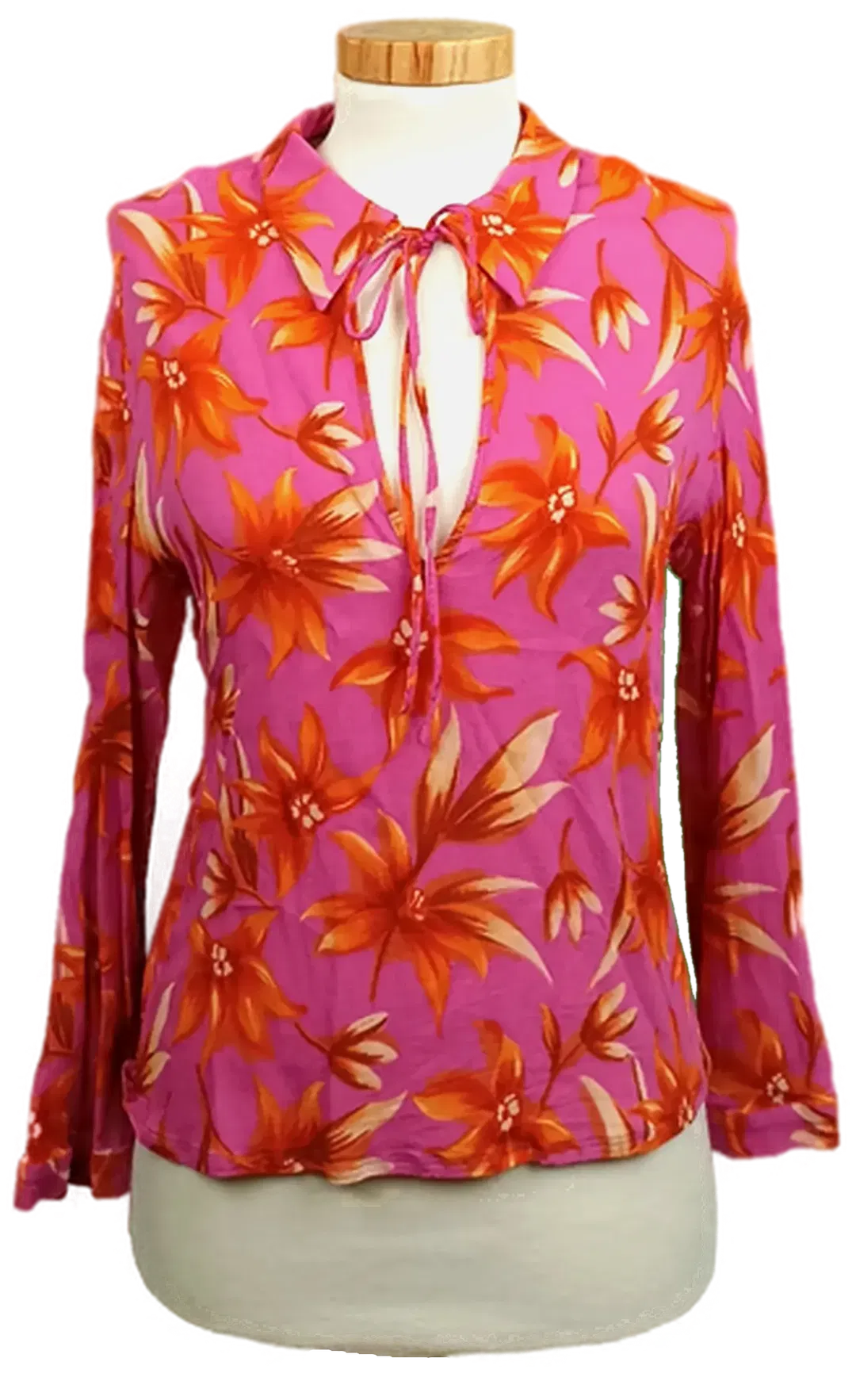Versace Damen Bluse mit Blumenmuster pink/orange Gr. L - Bild 1