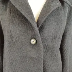 Mohair Mantel schwarz - Gr. 40 / reine Schurwolle - Bild 2