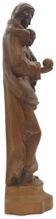 Handgeschnitzte Holzfigur mit Maria und Jesuskind, Höhe ca. 42cm – Bild 4