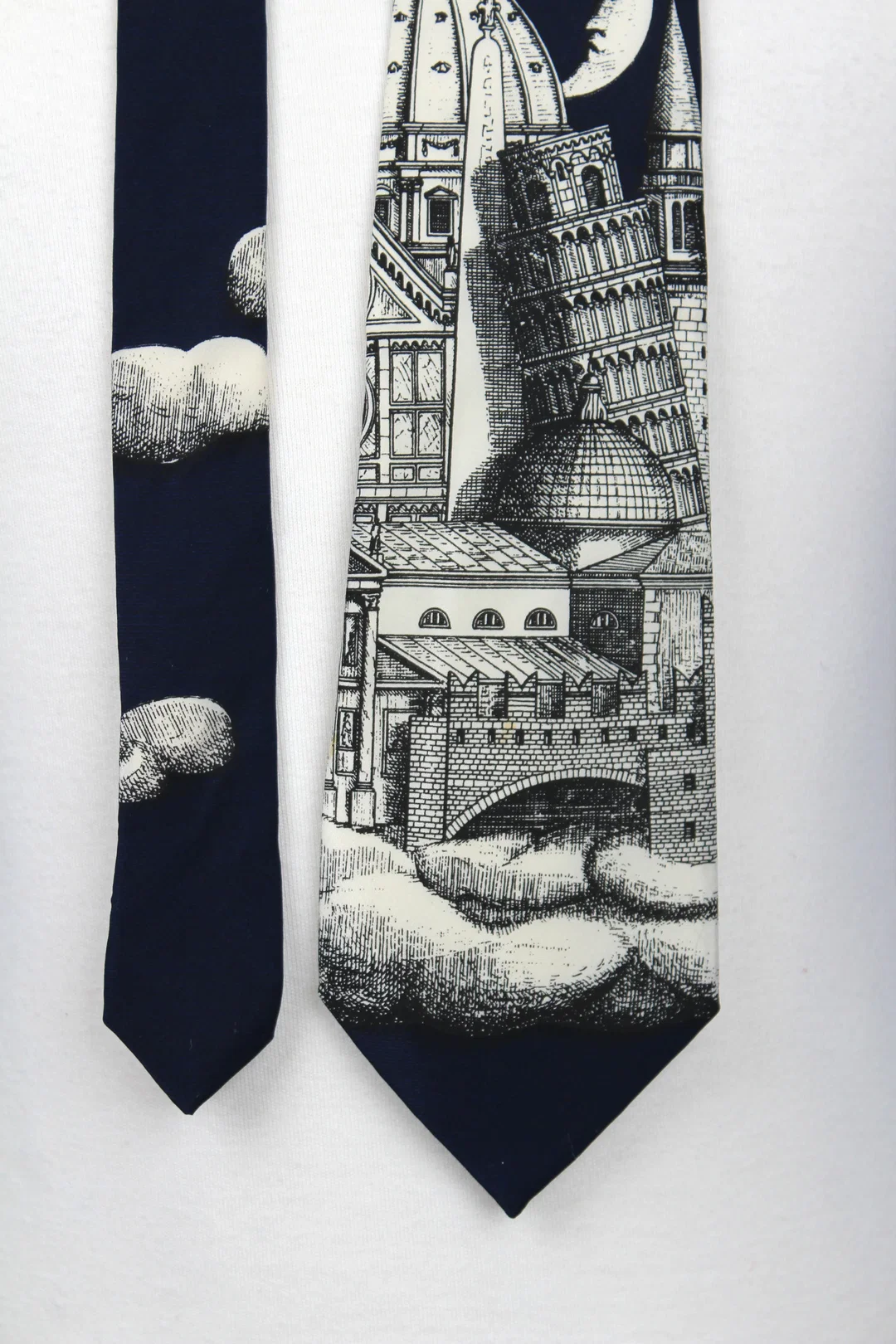 Luxus Vintage Fornasetti Milano Seidenkrawatte "Architettura", Made in Italy – Bild 2