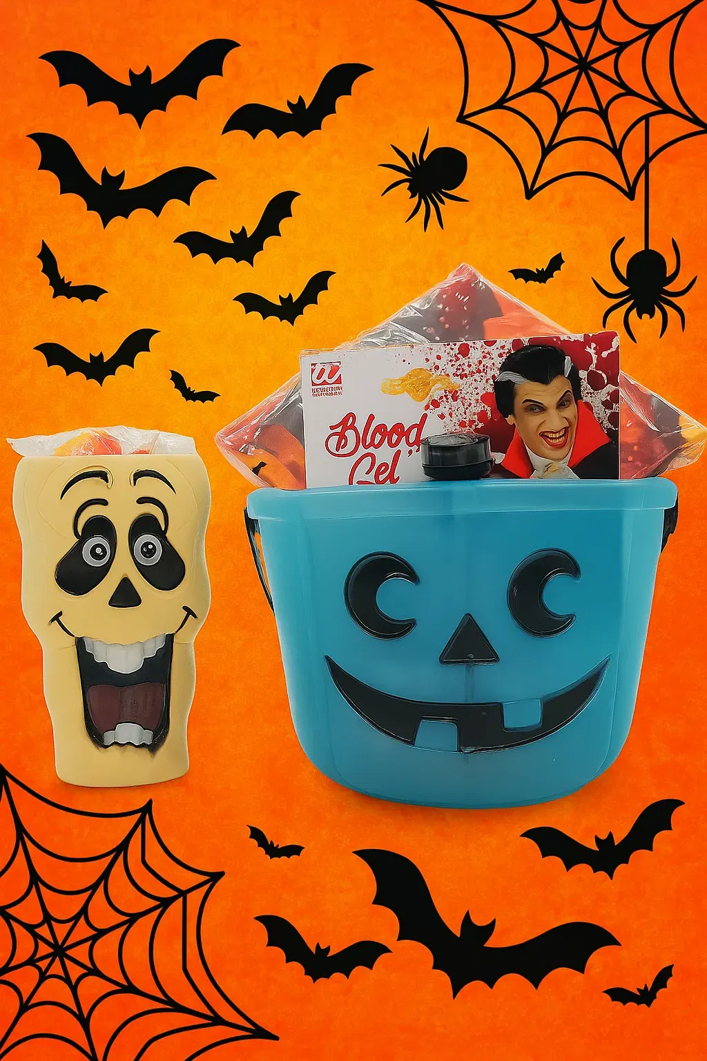 Halloween Set mit Eimer, Becher & Deko - Bild 1