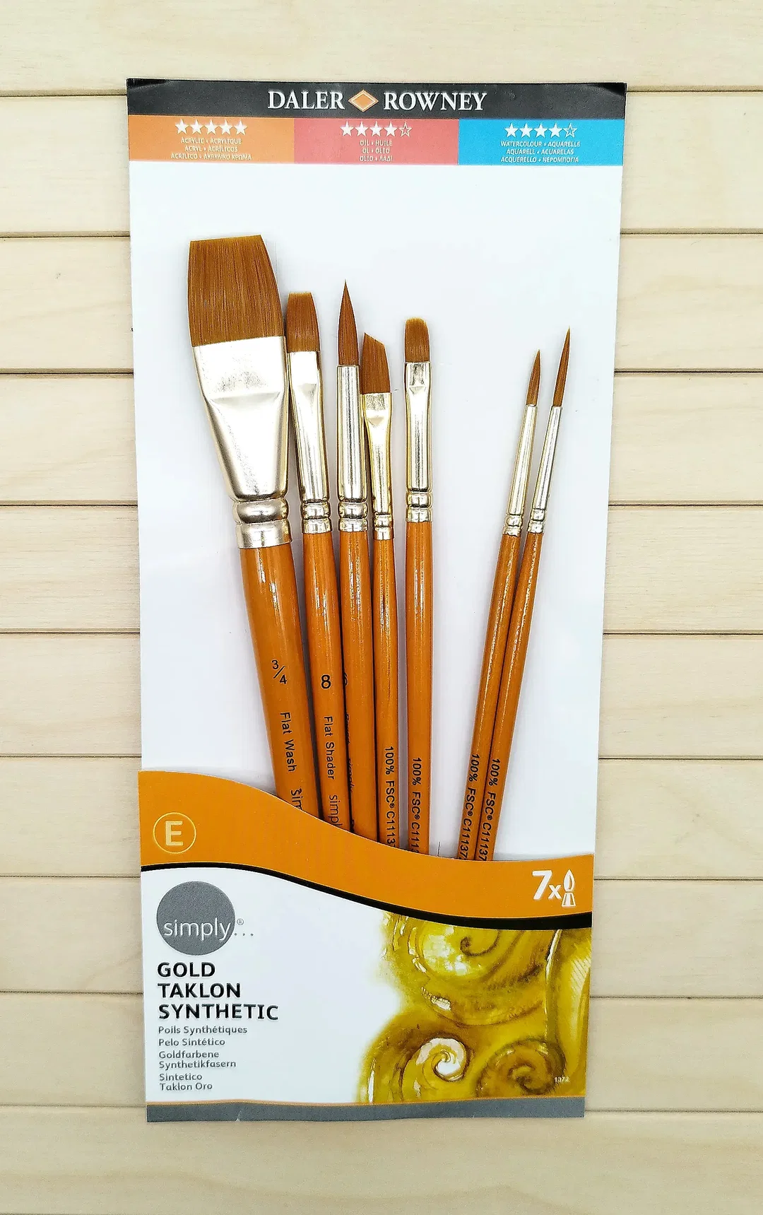 Pinselset Daler & Rowney, 7-tlg. Synthetik | Wie Neu – Bild 1