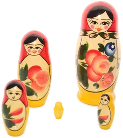 Russische Matroschka Holzpuppen – 5-teilig, handbemalt, traditionelles Design - Bild 3