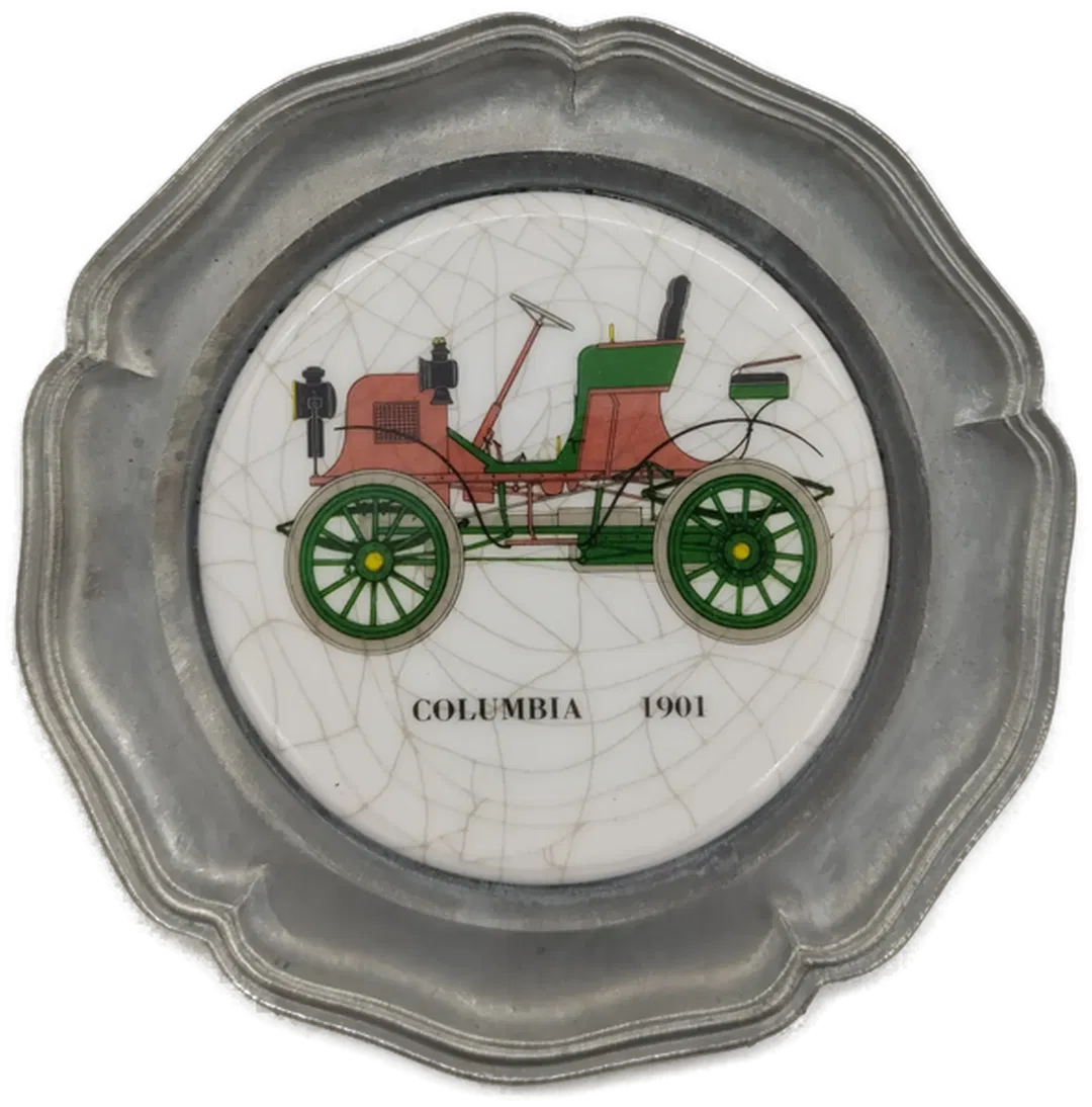 Zinnuntersetzer Columbia 1901 - 6 Stück - Bild 1