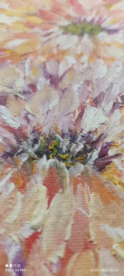 Ölbild Blumen Auf Leinwand 30x30 | Floraler Zeitreisender - Bild 10