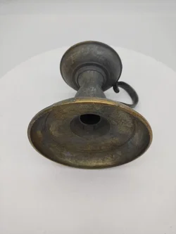 Kerzenhalter aus Messing mit Patina, Höhe 13 cm, Vintage Deko - Bild 2