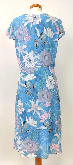 JONES Damenkleid hellblau mit Blumenmuster - Gr. 38 - Bild 3