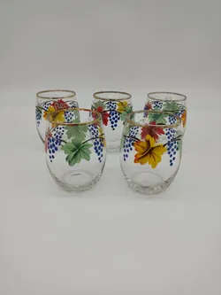 Vintage Wiener Achtelgläser, handbemalt - 5 Stück - Bild 9