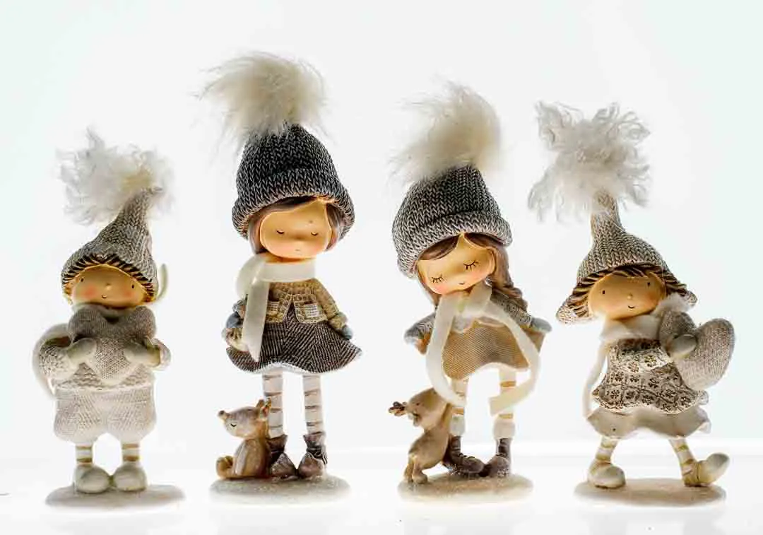 Paben Noel Winterfiguren Set aus Resin, 13–18 cm – nordischer Stil – Bild 2