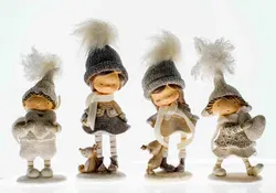 Paben Noel Winterfiguren Set aus Resin, 13–18 cm – nordischer Stil - Bild 2