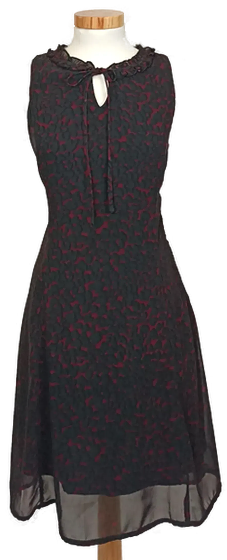 Street One Midi-Abendkleid weinrot/schwarz gemustert Gr. 34 - Bild 4