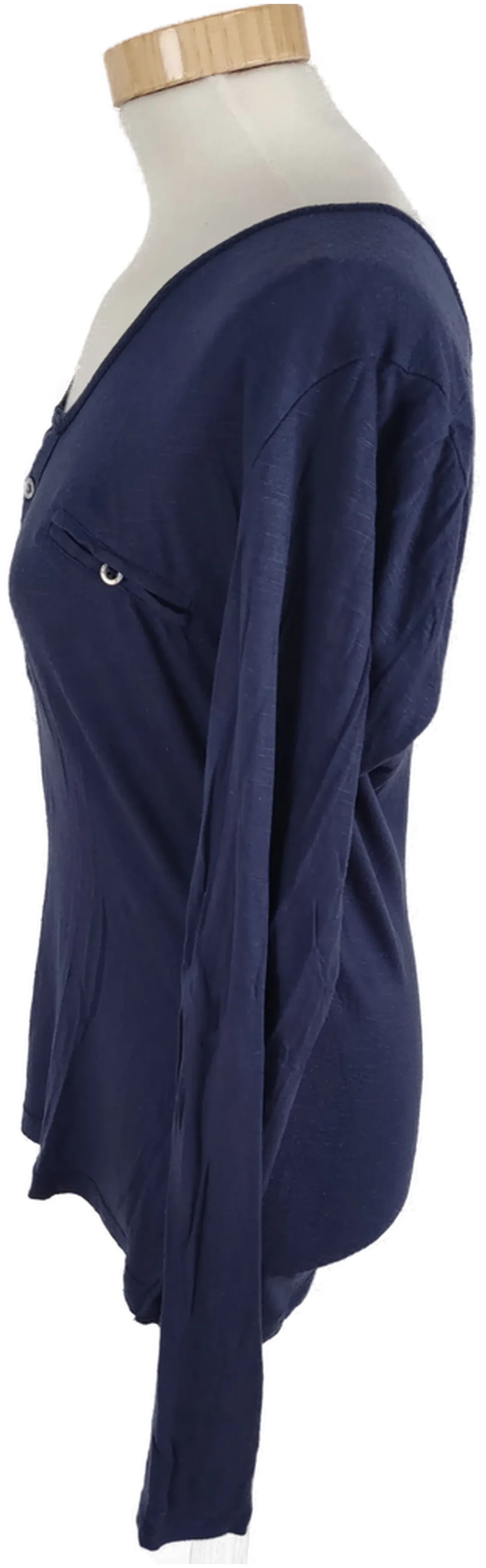 T-Shirt "Garcia", langarm mit Rundhalsausschnitt, dunkelblau, Größe L – Bild 4