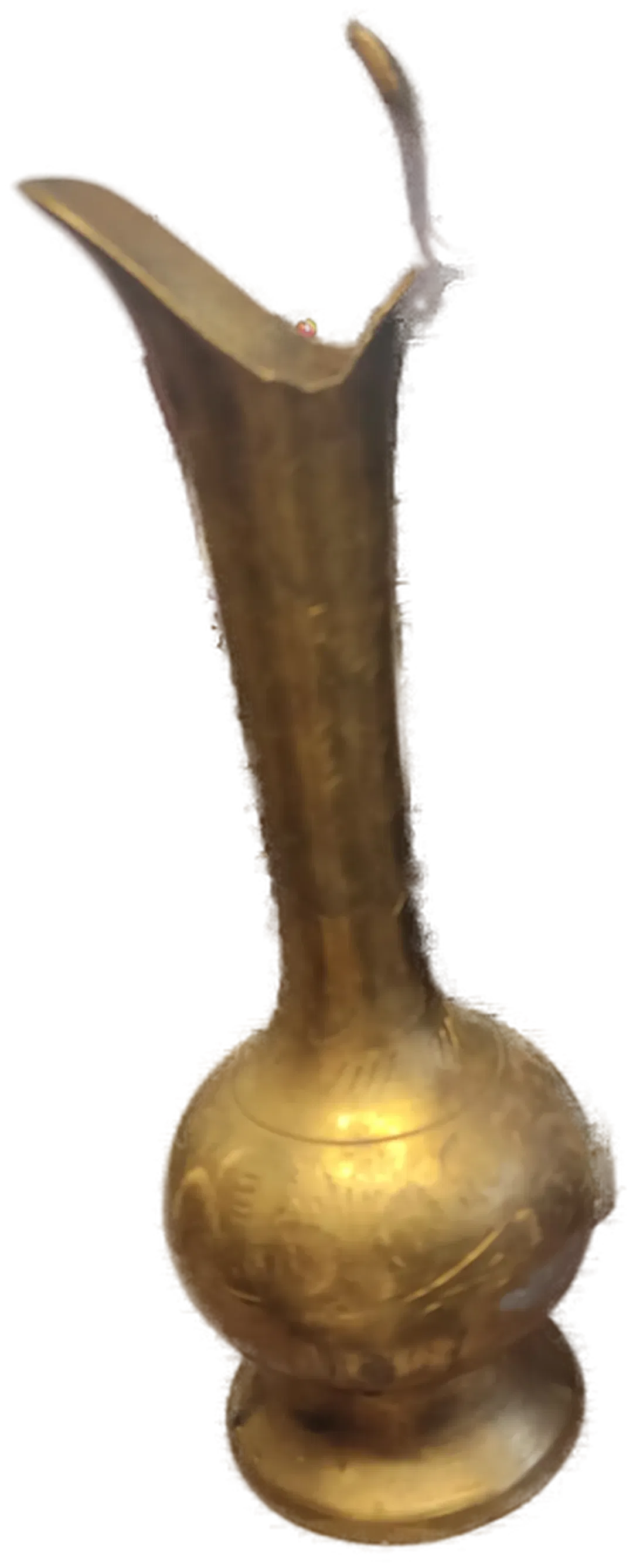 Vase/Amphore mit Henkel und Gravuren aus Messing, Höhe 20cm - Bild 1