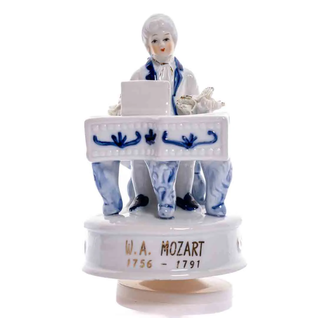 Porzellan/Keramik Spieluhr/Figur Mozart spielt Mozart "Eine kleine Nachtmusik" – Bild 2