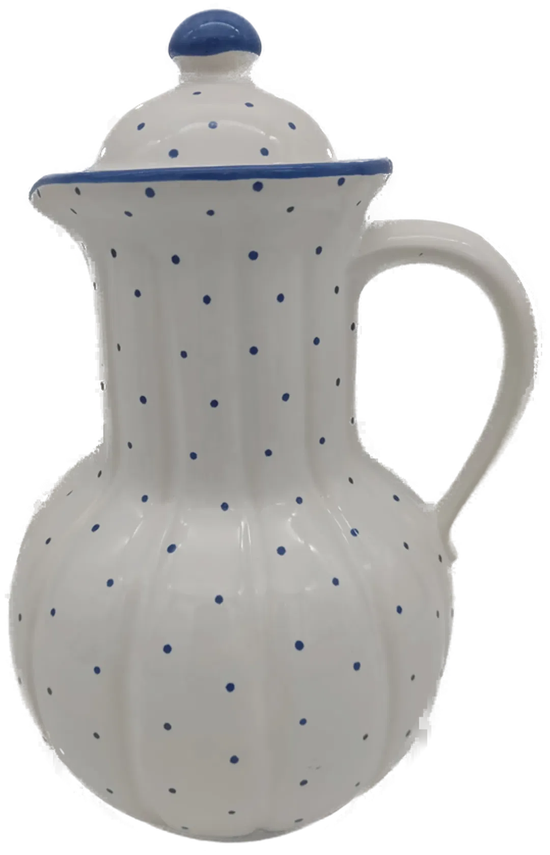 Gmundner Keramik, Kanne barock, blaue Tupfen, Höhe: 22 cm - Bild 1