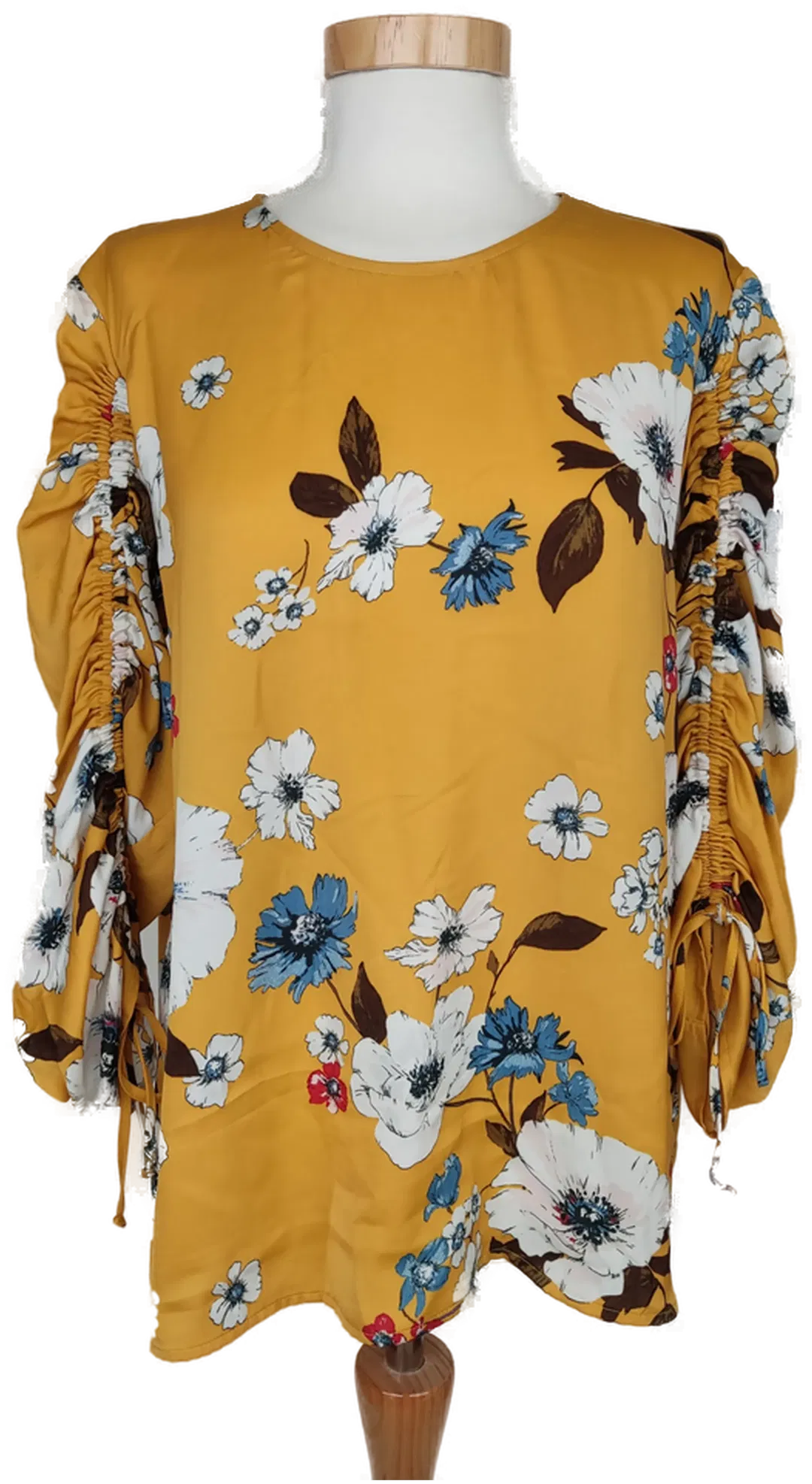 HALLHUBER Damen Bluse gelb/weiß geblümt - M/38 - Bild 1