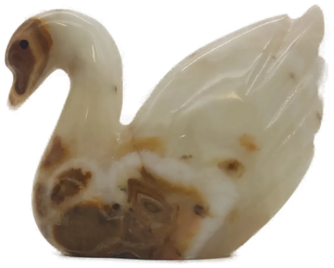 Dekofigur Schwan aus Onyx-Stein – Bild 3
