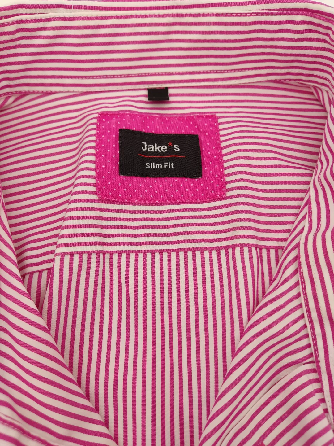 Jake´s Herren Hemd pink/weiß gestreift Gr. 43/44 – Bild 3