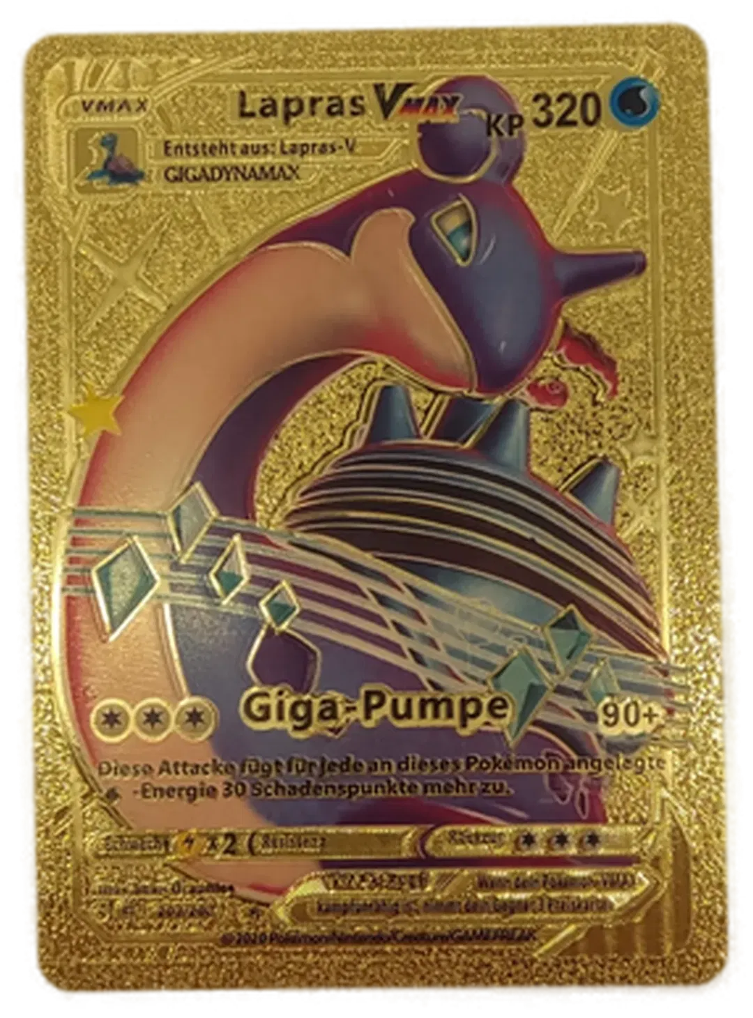 Pokémon Sammelkarte Goldfolie Vmax Lapras Vmax - Bild 1