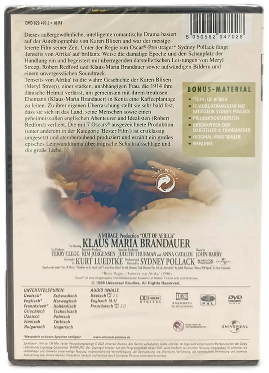 DVD "Jenseits von Afrika" (OVP) – Bild 2