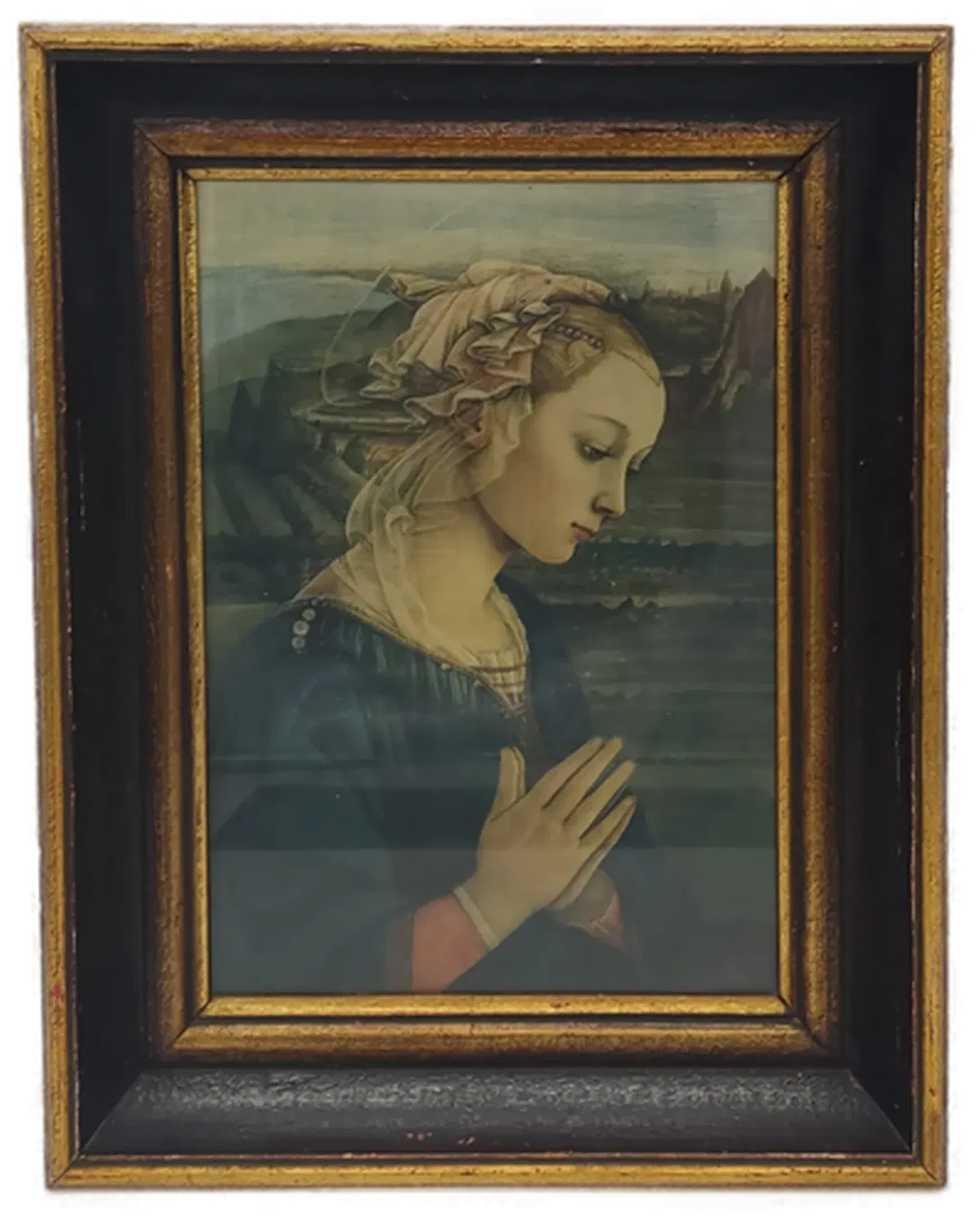 Gemälde mit vergoldetem Holzrahmen mit Madonna nach Filippo Lippi - Bild 1