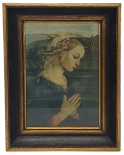 Gemälde mit vergoldetem Holzrahmen mit Madonna nach Filippo Lippi - Bild 1