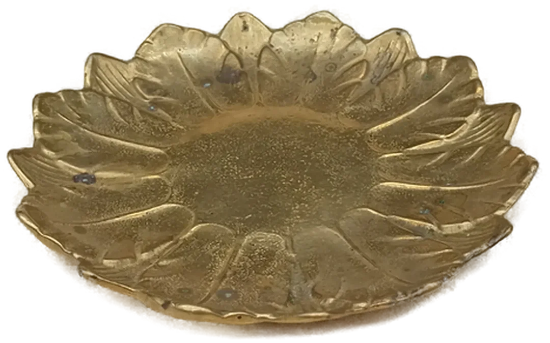 Vintage Messing Schale in Blumenform – Bild 1