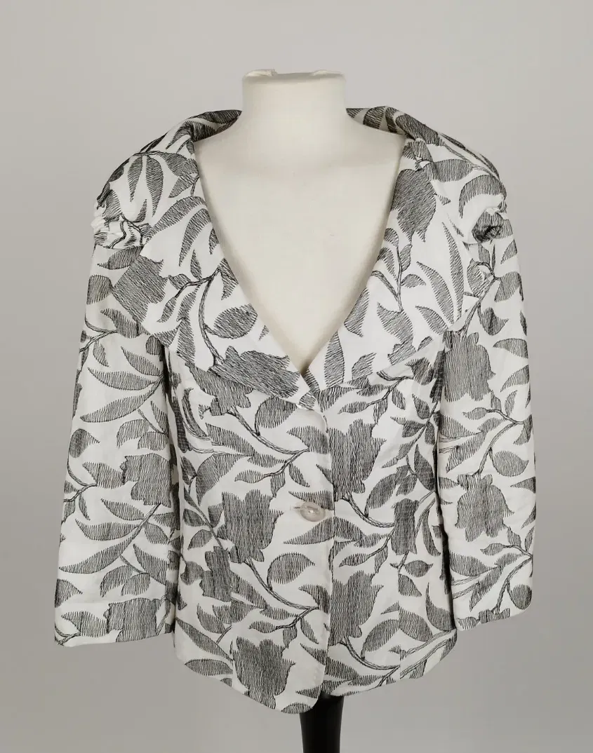 MaxMara Blazer mit Blattmuster - 38, 91% Leinen, 8% Viskose, 1% Polyester - Bild 1