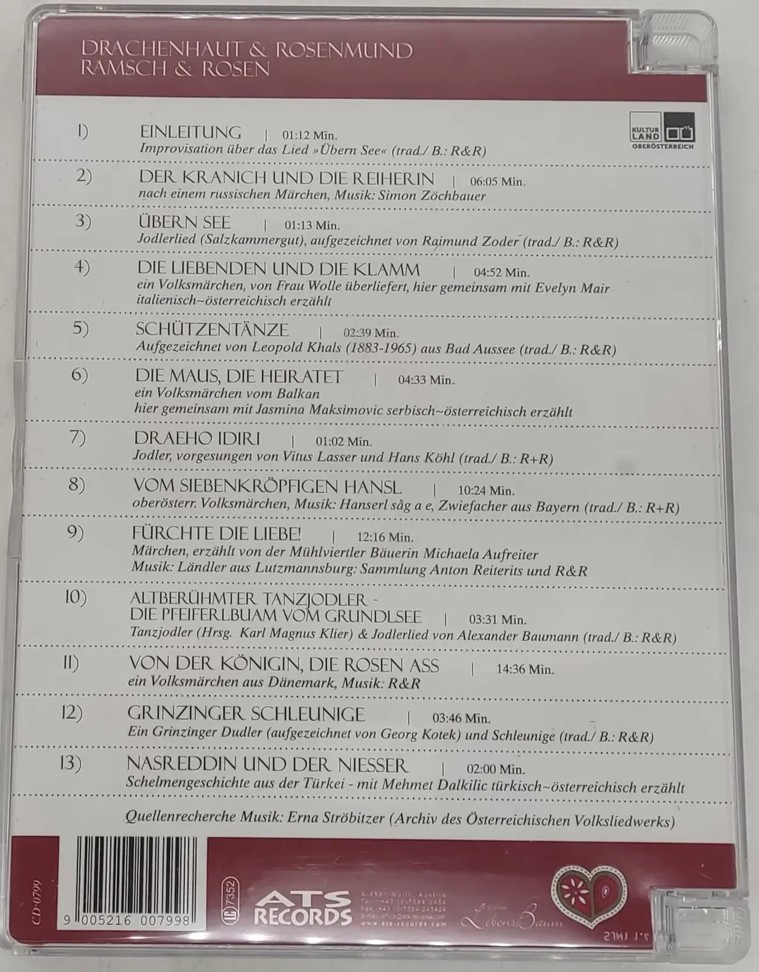 CD "Drachenhaut & Rosenmund" Märchen von der Liebe mit Helmut Wittmann Märchenerzähler – Bild 2
