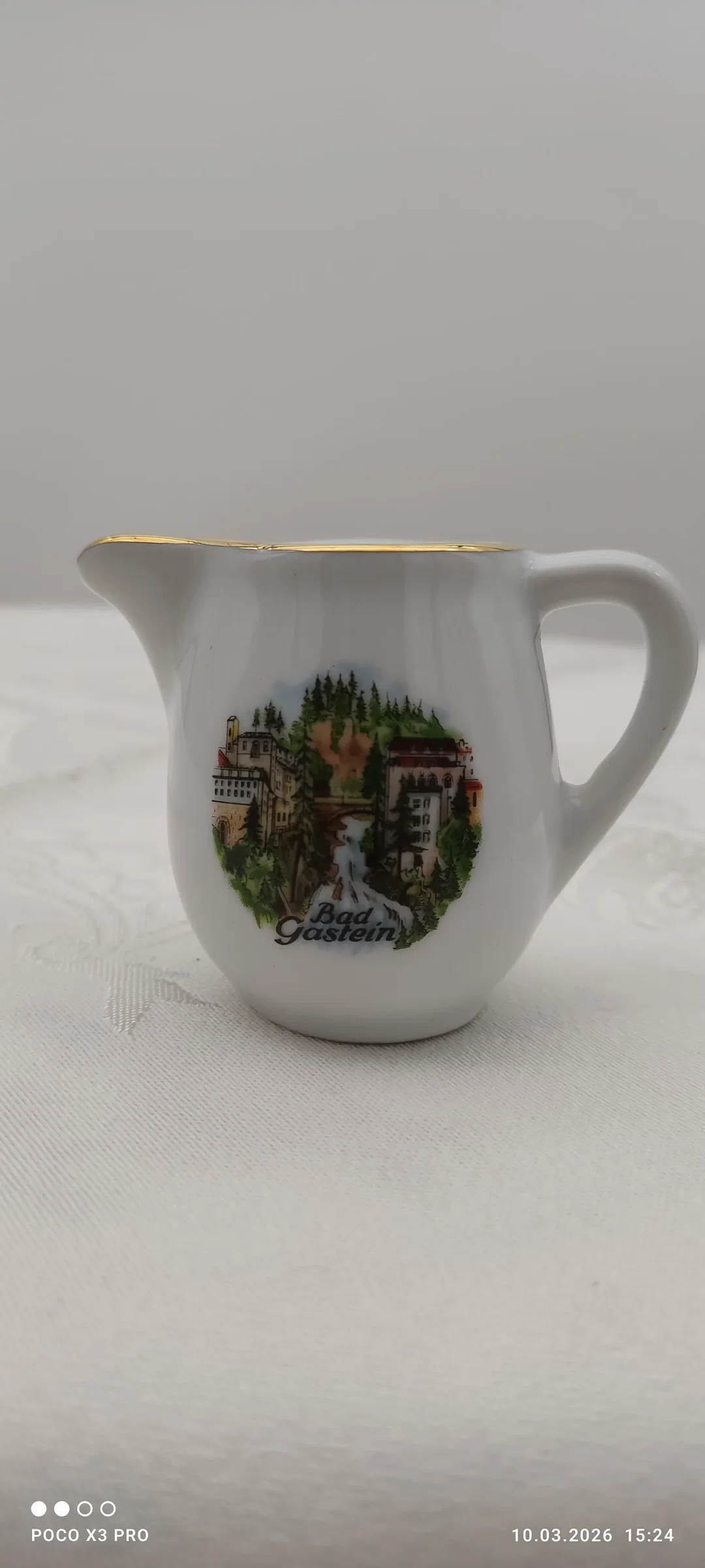 Lilien Porzellan Milchgießer Bad Gastein Goldrand | Einmaliges Unikat - Bild 4