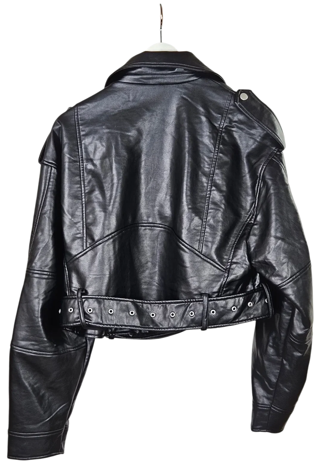 Zara Damen Kunstlederjacke, schwarz - Gr. L – Bild 3