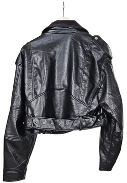 Zara Damen Kunstlederjacke, schwarz - Gr. L - Bild 3