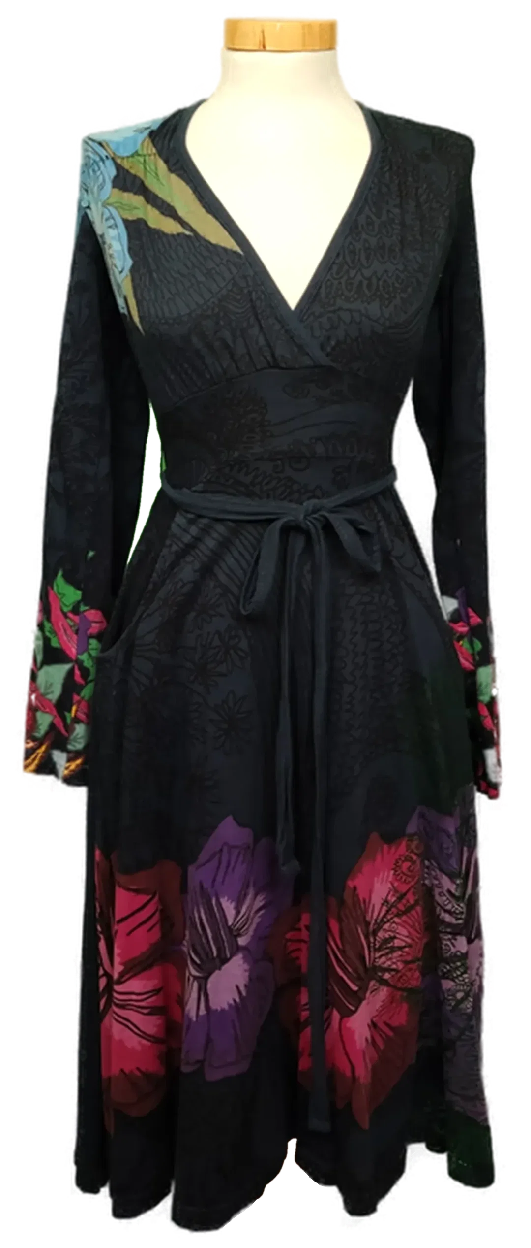 Desigual Damen Midikleid dunkelblau gemustert Gr. M - Bild 1