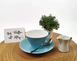 Kaffetasse 2‑tlg. Lilien Porzellan, Daisy, Blau  - Bild 2