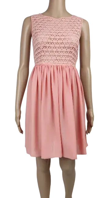 American Apparel Damen Chiffonkleid, pfirsichrosa - Gr. XS - Bild 1