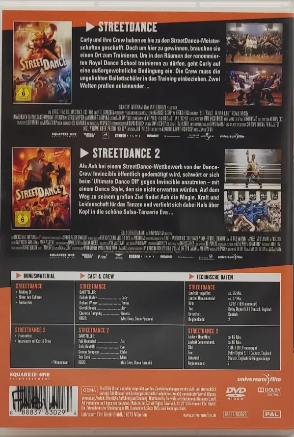 DVD 2 Disc´s Street Dance  und Street Dance 2 – Bild 2