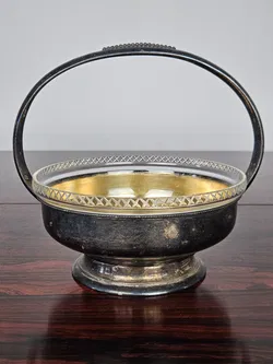 Vintage ES Messing/Glas Korb - Höhe ca. 20 cm  - Bild 2